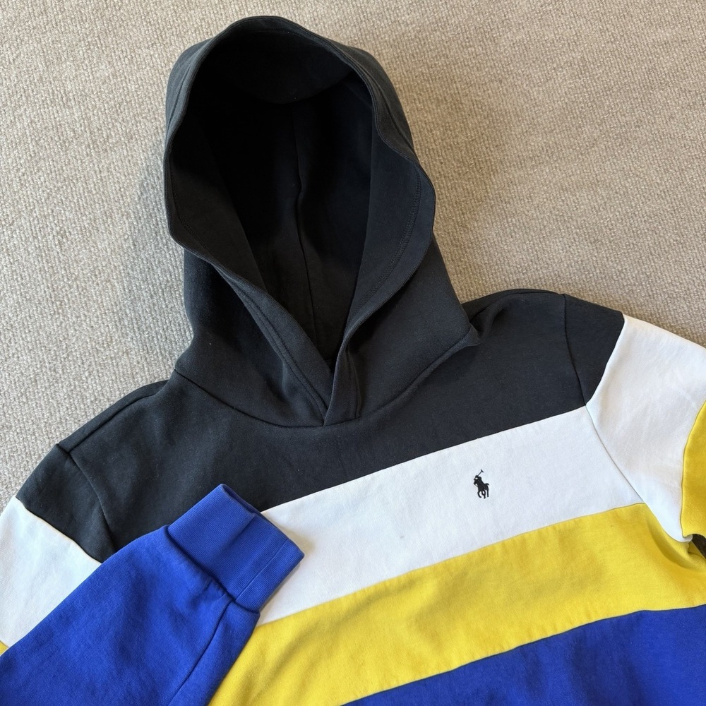 Polo Ralph Lauren Double Knit Color-block Hoodie  Sweatshirt Boys Sz XL (18-20)